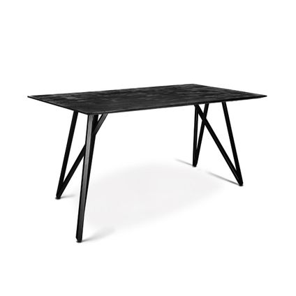 Table à manger Louis, 160x90cm - Bois - Noir