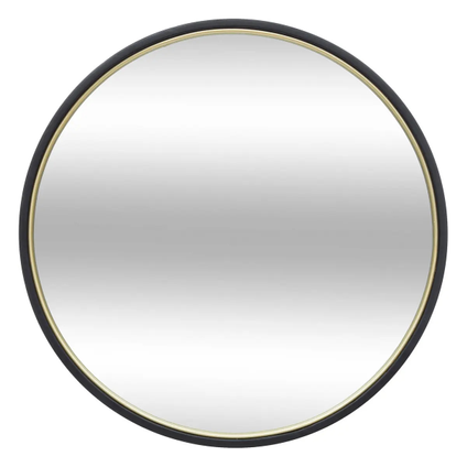 Atmosphera Miroir/miroir mural - rond - Dia 48 cm - metal/verre - noir