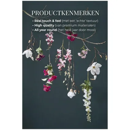 Mica Decorations Kunstbloem Roos Emily - 66 Cm - Rood 3