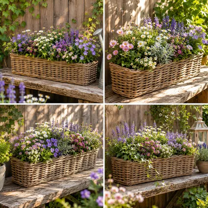 Mega Collections Plantenmand Levi - Rotan - 60 X 15 X 17 Cm 3