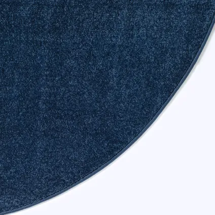 Uni Effen Rond Vloerkleed Laagpolig Navy Blauw - 240 Cm Ø 6