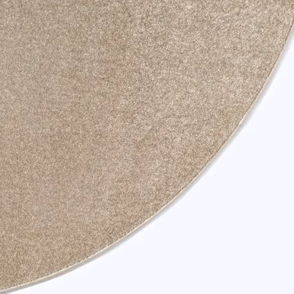 Uni Effen Rond Vloerkleed Laagpolig Beige - 240 Cm Ø 6