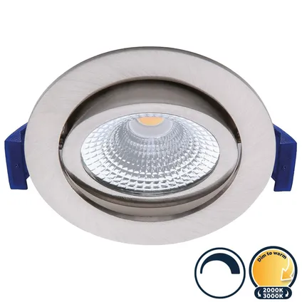 Dimbare Led Inbouwspot Rvs, Dim To Warm, Kleine Inbouwdiepte, Ip54