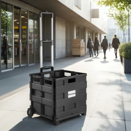 Tectake® Inkooptrolley - Boodschappen Trolley Opvouwbaar - Zwart 9