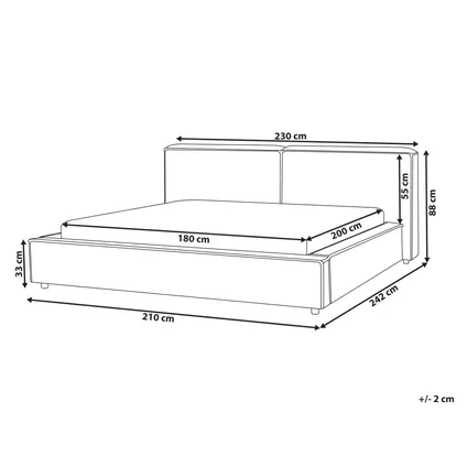 Beliani Waterbed Linards Wit 242x230x88 Cm 3