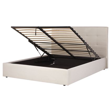 Beliani Bed Met Opbergruimte Lorient Beige 216x177x112 Cm