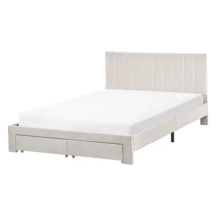 Beliani Bed Met Opbergladen Lonzac Wit 208x145x90 Cm 4