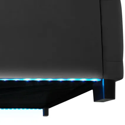 Tectake Gestoffeerd Bed Met Led-strips & Opbergruimte, 140 X 200 Cm, Fluweellook Zwart 7