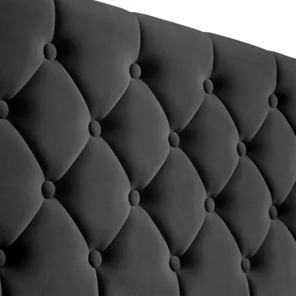 Tectake Gestoffeerd Bed Met Led-strips & Opbergruimte, 140 X 200 Cm, Fluweellook Zwart 9