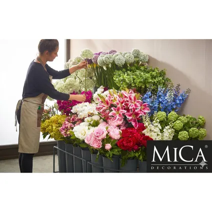 Mica Decorations Kunstbloem - Hortensia Tak - Wit - 51 Cm 3