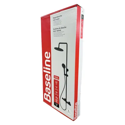 Baseline Regendouche - Met Thermostatische Kraan - Zwart - Mat - Rond - Met Handdouche - 15cm hartafstand 4
