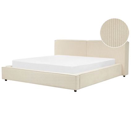 Beliani Waterbed Linards Beige 242x230x88 Cm
