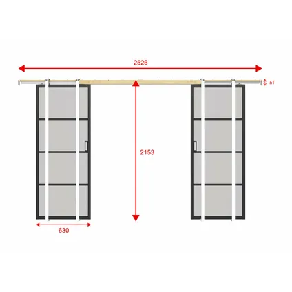 Internal Door Vente-unique Sinca Noir - L 63cm X P 4cm X H 205cm 4