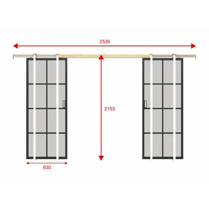 Internal Door Vente-unique Wilden Noir - L 63cm X P 4cm X H 205cm 4