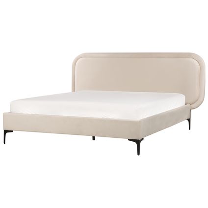 Beliani Bed Suzette Beige 212x188x98 Cm