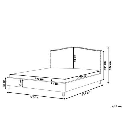Beliani Bed Montpellier Grijs Bruin 214x191x122 Cm 3