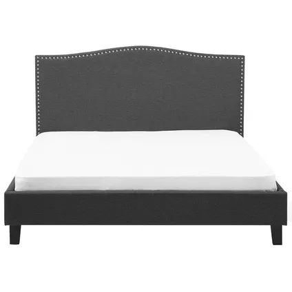 Beliani Bed Montpellier Grijs Bruin 214x191x122 Cm 4
