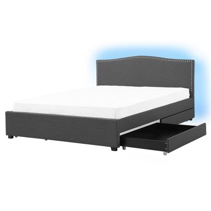 Beliani Bed Met Opbergladen Montpellier Grijs 213x167x110 Cm