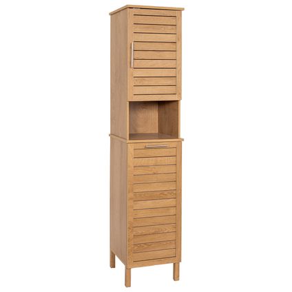 4bathroomz Bozen Badkamerkast Met Wasmand - Kolomkast - Bruin