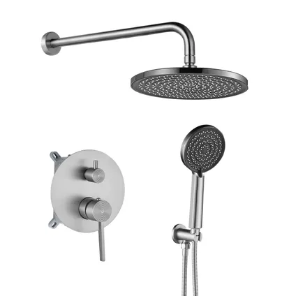 Rea Doucheset Foster + Box Geborsteld Staal 15,5x15,5x11,5cm