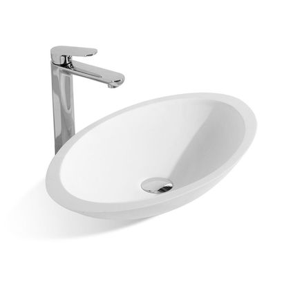 Wiesbaden Lavabo Kim Ovale 59 X 35 X 11 Cm Solid Surface Blanc Mat