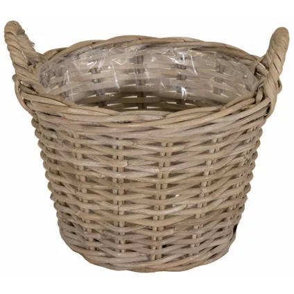Mega Collections Plantenmand - Rotan - Naturel - D20 X H16 Cm 2