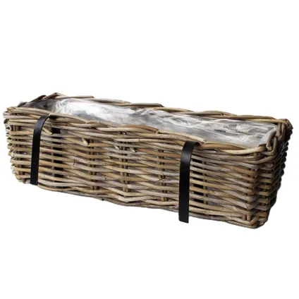 Van Der Leeden Balkonmand - Rotan Gevlochten -46 X 19 X 15 Cm 2
