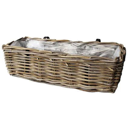 Van Der Leeden Balkonmand - Rotan Gevlochten -46 X 19 X 15 Cm 3