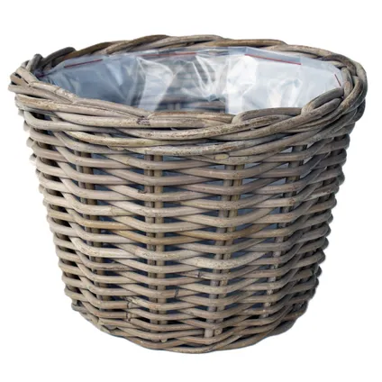 Vd Leeden Planten Of Bloemen Mand - Rond - Rotan - D30 X H27 Cm 2