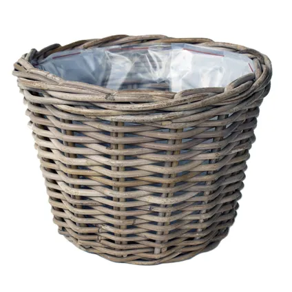Vd Leeden Planten Of Bloemen Mand - Rond - Rotan - D25 X H22 Cm 2