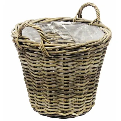 Van Der Leeden Planten Mand Met Hengsels - Rotan - D42 X H32 Cm 2