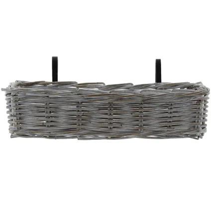 Van Der Leeden Balkonmand - Wit - Rotan Gevlochten - 60x20x16 Cm 2