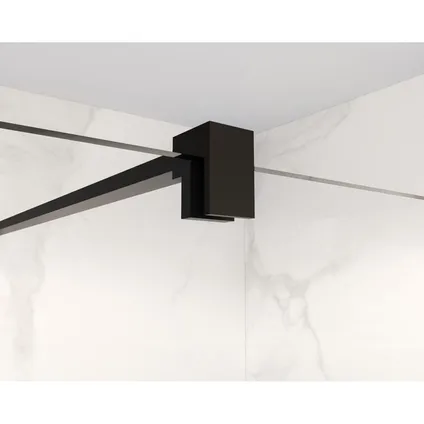 Fugaflow Eccelente Vetro Inloopdouche - 30x200cm - Helder Glas - Wandarm - Mat Zwart 4