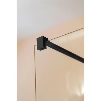Fugaflow Eccelente Vetro Inloopdouche - 30x200cm - Helder Glas - Wandarm - Mat Zwart 6