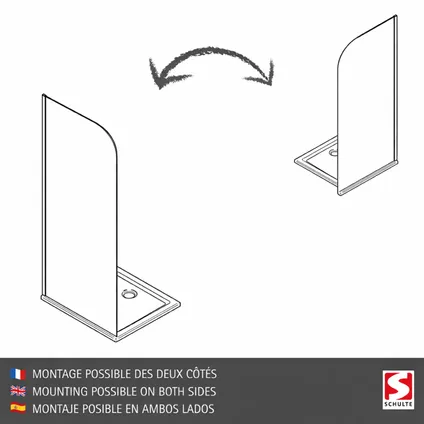 Schulte Inloopdouche Gebogen - Radea - 90 X 200 Cm - Zwart Profiel - Helder - 6 Mm 4