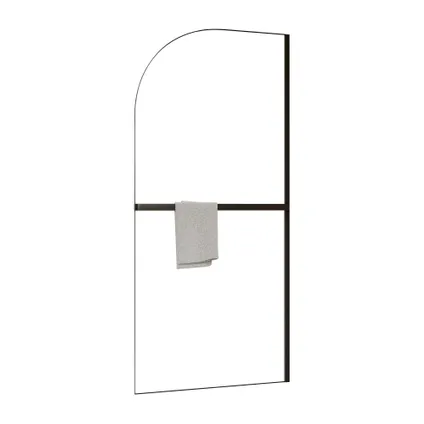 Schulte Inloopdouche Gebogen - Radea - 90 X 200 Cm - Zwart Profiel - Helder - 6 Mm 6