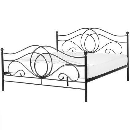 Beliani Bed Lyra Zwart 209x162x107 Cm