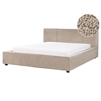 Beliani Bed Mirande Beige 231x189x90 Cm