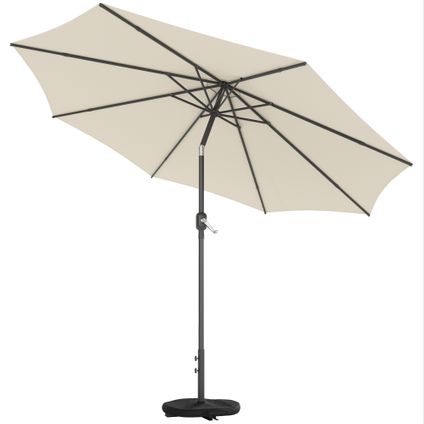 4goodz Parasol 300 Cm Met Kruisvoet En Zandzak - Uv 30+ - Crèmewit