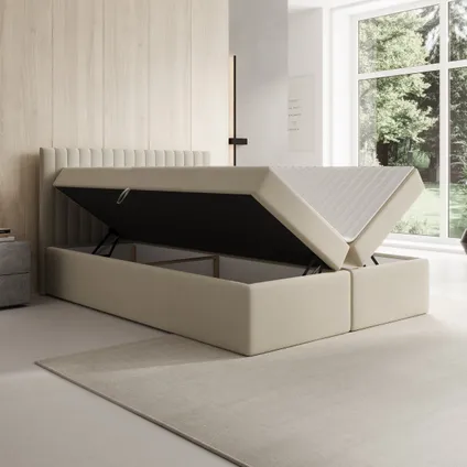 Meubella Boxspring Taiko - Stof Beige - 140x200 Cm 3