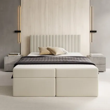 Meubella Boxspring Taiko - Stof Beige - 140x200 Cm 4