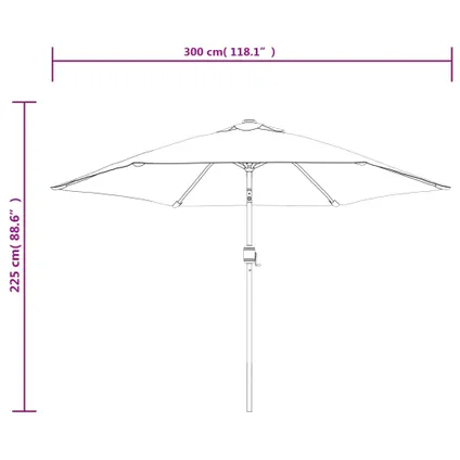 Buitenparasol Met Led-verlichting En Stalen Paal Van 300 Cm Antraciet 02_0008173 02_0008173 7