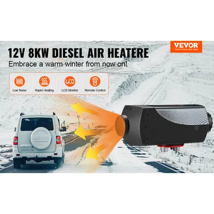 Réchauffeur Diesel (chauffage Stationnement) Vevor 12v 8kw, Écran Lcd, Préchauffage Moteur 9