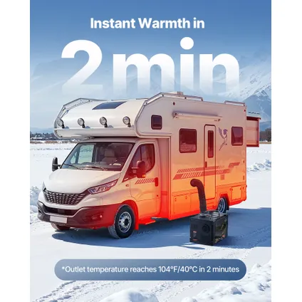 Chauffage Diesel (chauffage Stationnement) Vevor 8kw 12/24v, Bluetooth, Télécommande, Lcd, Réservoir 7l, Camping-car 3