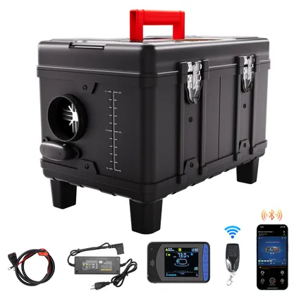 Chauffage Diesel Tout-en-un (chauffage Stationnement) Vevor 8kw 12/24v, Bluetooth, Télécommande, Écran Lcd, Alarme Co