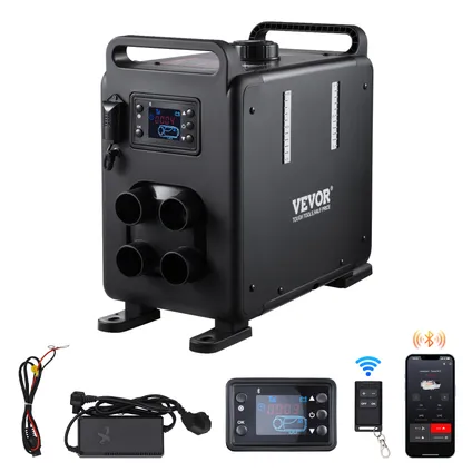 Chauffage Diesel Vertical (chauffage Stationnement) Vevor 8kw 12/24v, Bluetooth, Télécommande, Écran Lcd, Alarme Co