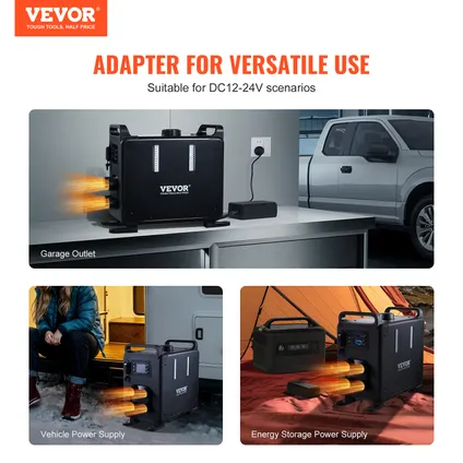 Chauffage Diesel Vertical (chauffage Stationnement) Vevor 8kw 12/24v, Bluetooth, Télécommande, Écran Lcd, Alarme Co 2