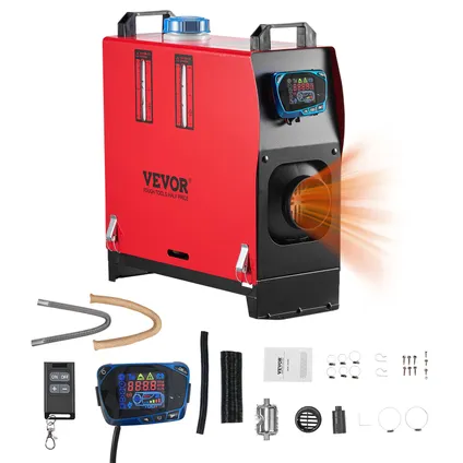 Chauffage Diesel (chauffage Stationnement) Vevor 8kw 12-24v, 0,18-0,36l/h, Télécommande, Interrupteur Lcd