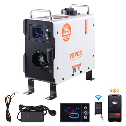 Chauffage Diesel Tout-en-un (chauffage Stationnement) Vevor 2kw 12/24v, Bluetooth, Télécommande, Écran Lcd, Alarme Co