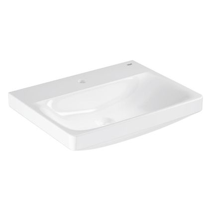 Grohe Euro Ceramic Wastafel - 60x47cm - Met Kraangat - Zonder Overloop - Alpine Wit